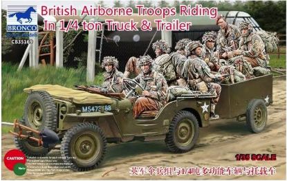 Picture of 1/35 British Airborne Troops Riding In 1/4 Ton Truck & Trailer - Bronco Model CB35169