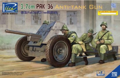 Picture of 1/35 German 3.7 cm Pak 36 Anti-Tank Gun (model kits x2)w/Metal gun barrel - Riich Models RV35026