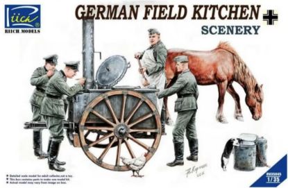 Picture of 1/35 German Field Kitchen with Soliders(Cook & Three German Soldiers, Food Containers) - Riich Models RV35045