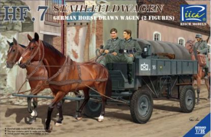 Picture of 1/35 German Hf.7 Horse drawn Steel field wagen w/2 Horses & 2 Figures - Riich Models RV35043