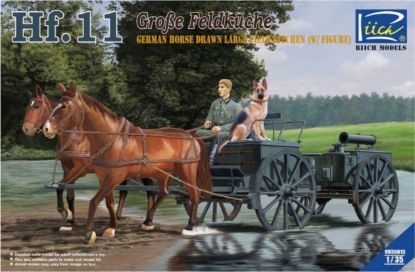 Picture of 1/35 German Horses Drawn Large Field Kitchen Hf.11(two horses & one figure, one dog) - Riich Models RV35013