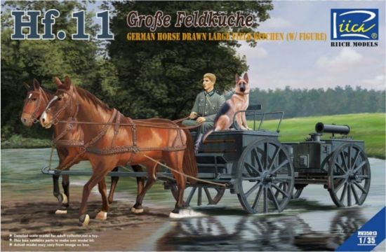 Picture of 1/35 German Horses Drawn Large Field Kitchen Hf.11(two horses & one figure, one dog) - Riich Models RV35013