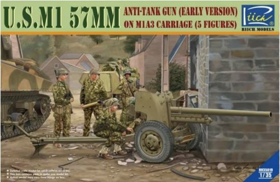 Picture of 1/35 U.S. M1 57mm anti-tank Gun early version on M1A3 Carriage w/Crews (5 Figures) - Riich Models RV35019