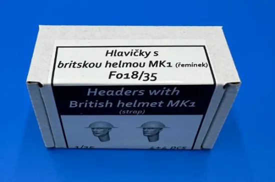 Picture of 1/35 Headers with British helmet MK1 (strap) - Firma49 F018/35