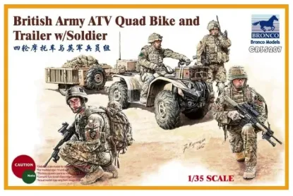 Picture of 1/35 British Army ATV Quad Bike and Trailer w/Soldier - Bronco Model CB35207