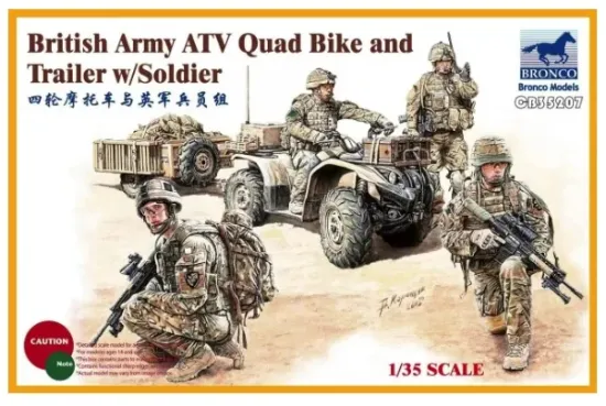 Picture of 1/35 British Army ATV Quad Bike and Trailer w/Soldier - Bronco Model CB35207