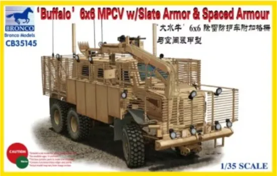Picture of 1/35 ‘BUFFALO’ 6x6 MPCV w/Slat Armor & Spaced Armor Version - Bronco Model CB35145