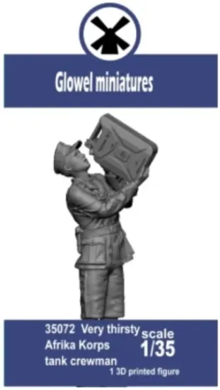 Picture of 1/35 Very thirsty Afrika Korps tank crewman - Glowel Miniatures 35072