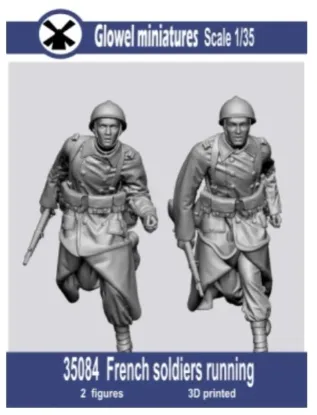 Picture of 1/35 French soldiers running - Glowel Miniatures 35084