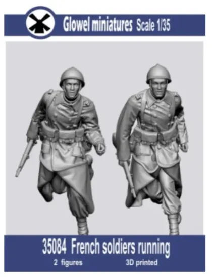 Picture of 1/35 French soldiers running - Glowel Miniatures 35084