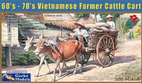 Picture of 1/35 60's - 70's Vietnamese Farmer Cattle Cart Set - GECKO 35GM0110