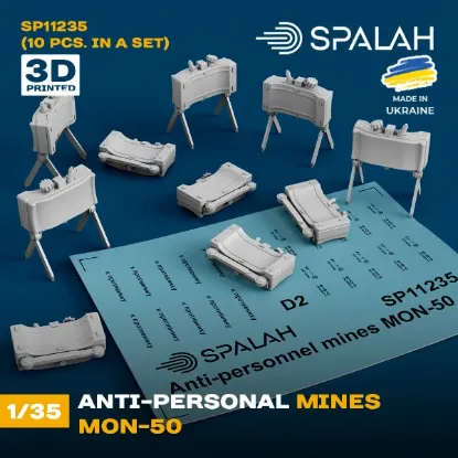 Picture of 1/35 Set of scale models "Anti-personnel mines MON-50", (10 pcs.). - Spalah Models SP11235