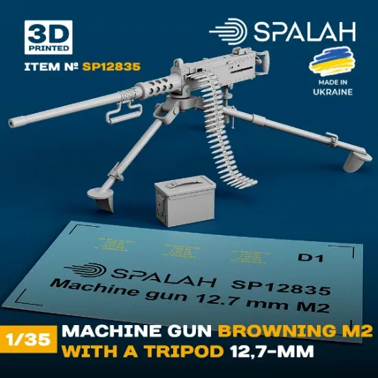 Picture of 1/35 Scale model "Machine gun caliber 12.7-mm Browning M2 with a tripod". - Spalah Models SP12835