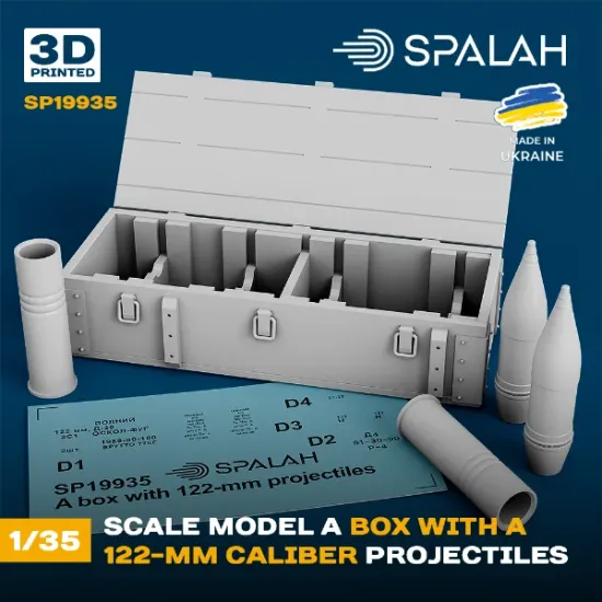 Picture of 1/35 Set of scale models "A box with 122-mm projectiles". - Spalah Models SP19935