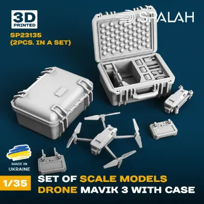 Picture of 1/35 Set of scale models "Drone "Mavik 3" with case", (2 pcs.) - Spalah Models SP23135