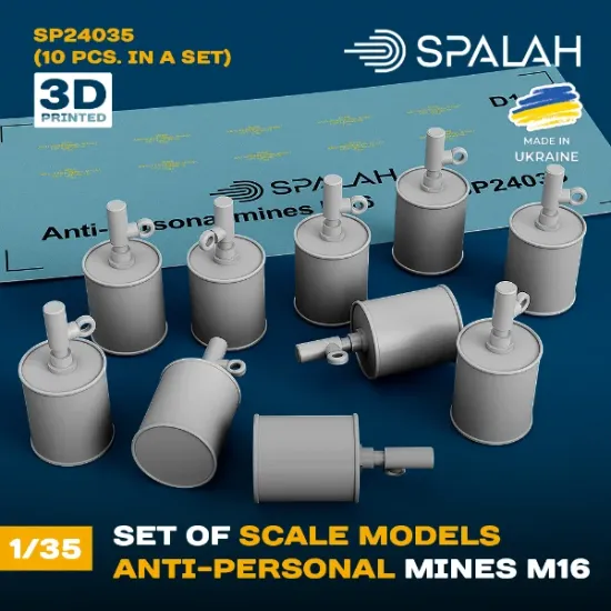 Picture of 1/35 Set of scale models "Anti-personal mines "M16", (10 pcs.). - Spalah Models SP24035