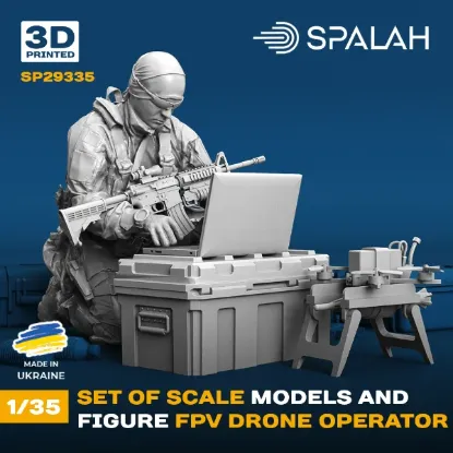 Picture of 1/35 Set of scale models and figure "FPV drone operator". - Spalah Models SP29335