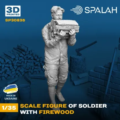 Picture of 1/35 Figure "Soldier with firewood". - Spalah Models SP30835