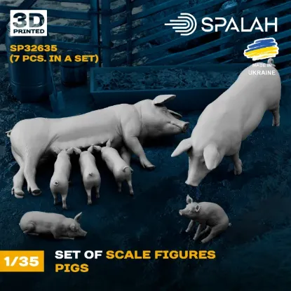 Picture of 1/35 Set of figures "Pigs", (7 pcs.). - Spalah Models SP32635