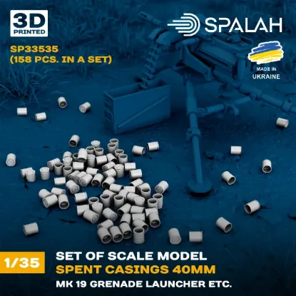 Picture of 1/35 Set of scale model "Spent casings 40mm (MK19 grenade launcher)", (158 pcs.). - Spalah Models SP33535