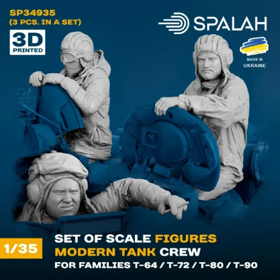 Picture of 1/35 Set of figures "Modern tank crew for families T-64, T-72, T-80, T-90", (3 шт.). - Spalah Models SP34935