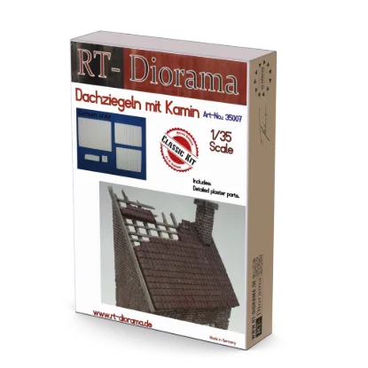 Picture of 1/35 Dachziegeln mit Kamin (Roof Tiles with Chimney) - RT Diorama 35007