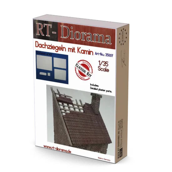 Picture of 1/35 Dachziegeln mit Kamin (Roof Tiles with Chimney) - RT Diorama 35007