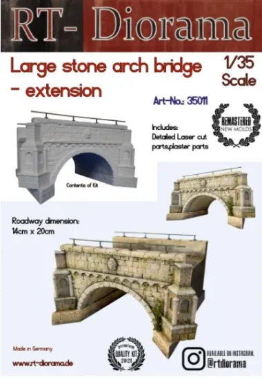 Picture of 1/35 Large Stone Arch Bridge - extension - RT Diorama 35011