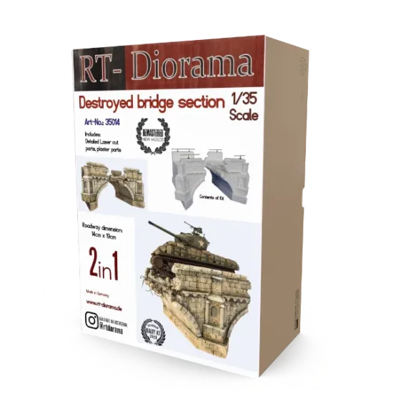 Picture of 1/35 Destoyed bridge section - RT Diorama 35014