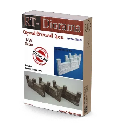 Picture of 1/35 Citywall (Brickwall) 3pcs. - RT Diorama 35226