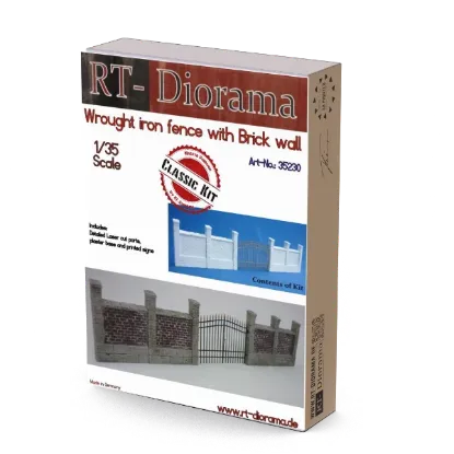 Picture of 1/35 Wrought iron fence with Brick wall - RT Diorama 35230