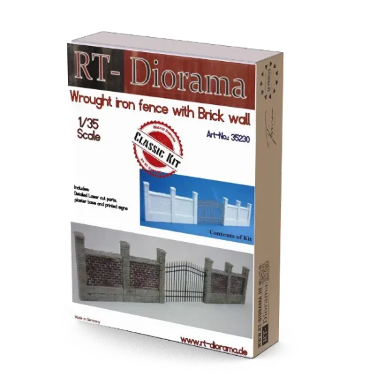 Picture of 1/35 Wrought iron fence with Brick wall - RT Diorama 35230
