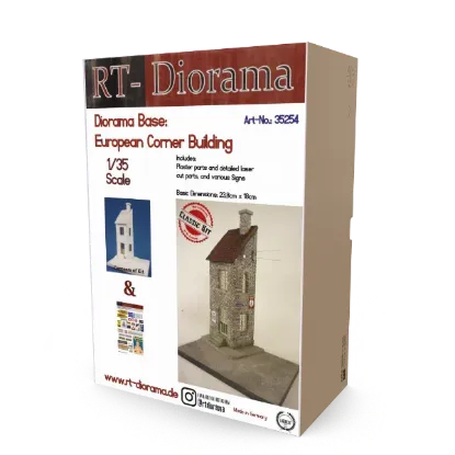 Picture of 1/35 Diorama Base: European Corner Building - RT Diorama 35254