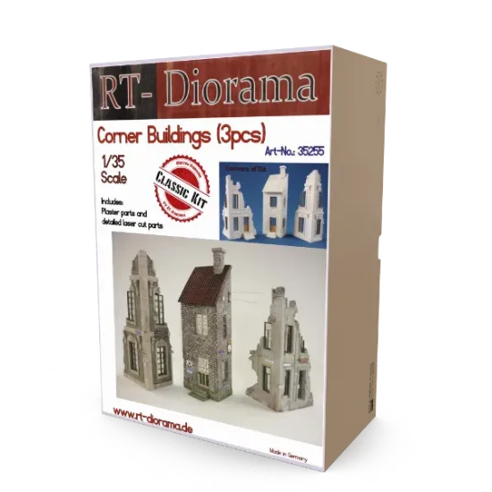 Picture of 1/35 Corner Buildings 3 pcs. - RT Diorama 35255