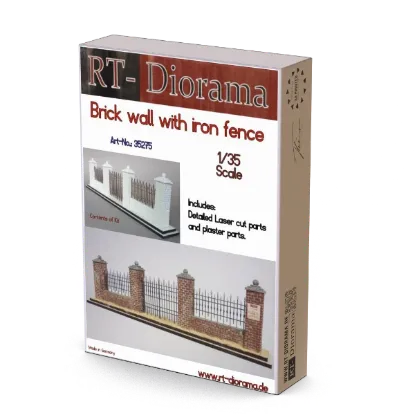 Picture of 1/35 Brick wall with iron fence - RT Diorama 35275