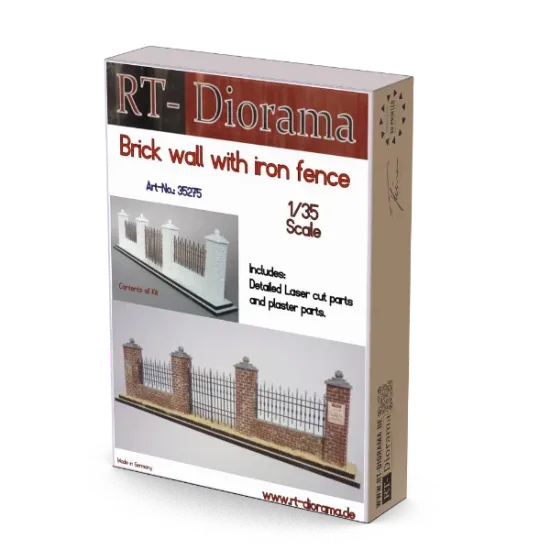 Picture of 1/35 Brick wall with iron fence - RT Diorama 35275