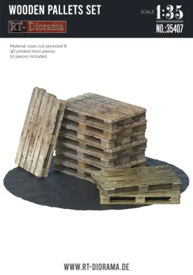 Picture of 1/35 Wooden Pallets Set (10pcs.) - RT Diorama 35407