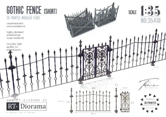Picture of 1/35 Gothic Fence short - RT Diorama 35418