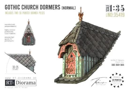 Picture of 1/35 Gothic Church Dormers Normal [~30-35°] - RT Diorama 35419