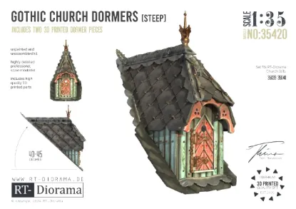 Picture of 1/35 Gothic Church Dormers Steep [~40-45°] - RT Diorama 35420