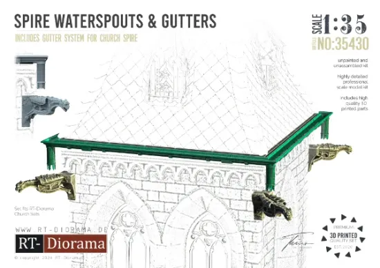 Picture of 1/35 Spire Waterspouts & Gutters - RT Diorama 35430
