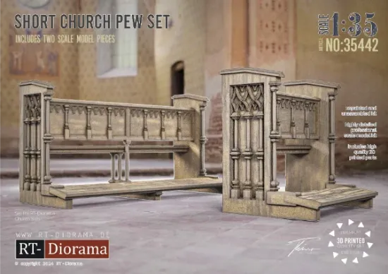 Picture of 1/35 Short Church Pew Set - RT Diorama 35442