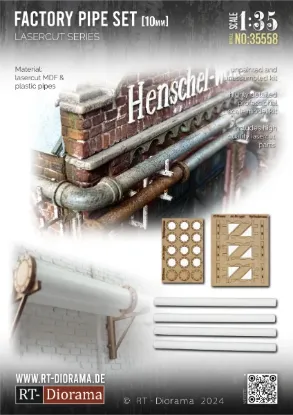 Picture of 1/35 Factory pipe set 10mm (3x15cm) - RT Diorama 35558
