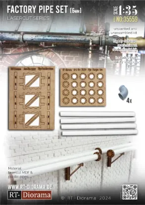 Picture of 1/35 Factory pipe set 6mm (4x 10cm) & 4 Elbows - RT Diorama 35559