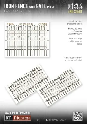 Picture of 1/35 Iron fence w. gate No.2 - RT Diorama 35561