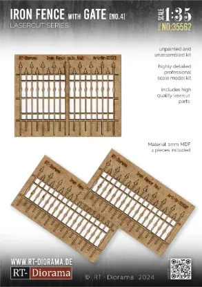 Picture of 1/35 Iron fence w. gate No.3 - RT Diorama 35562