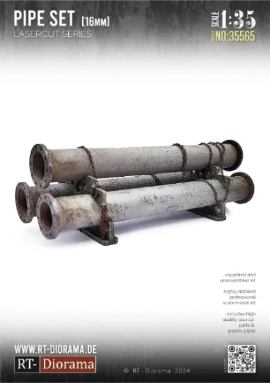 Picture of 1/35 Pipe Set 16mm (3 pipes) - RT Diorama 35565