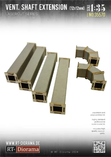 Picture of 1/35 Ventilation shaft 12x12mm expansion - RT Diorama 35570