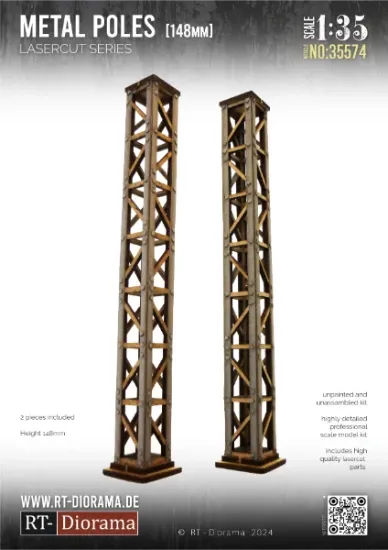 Picture of 1/35 Metal poles (2pcs.) 148mm - RT Diorama 35574