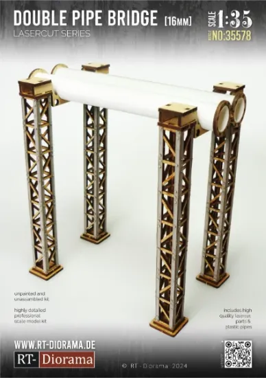 Picture of 1/35 Double Pipe Bridge 16mm - RT Diorama 35578